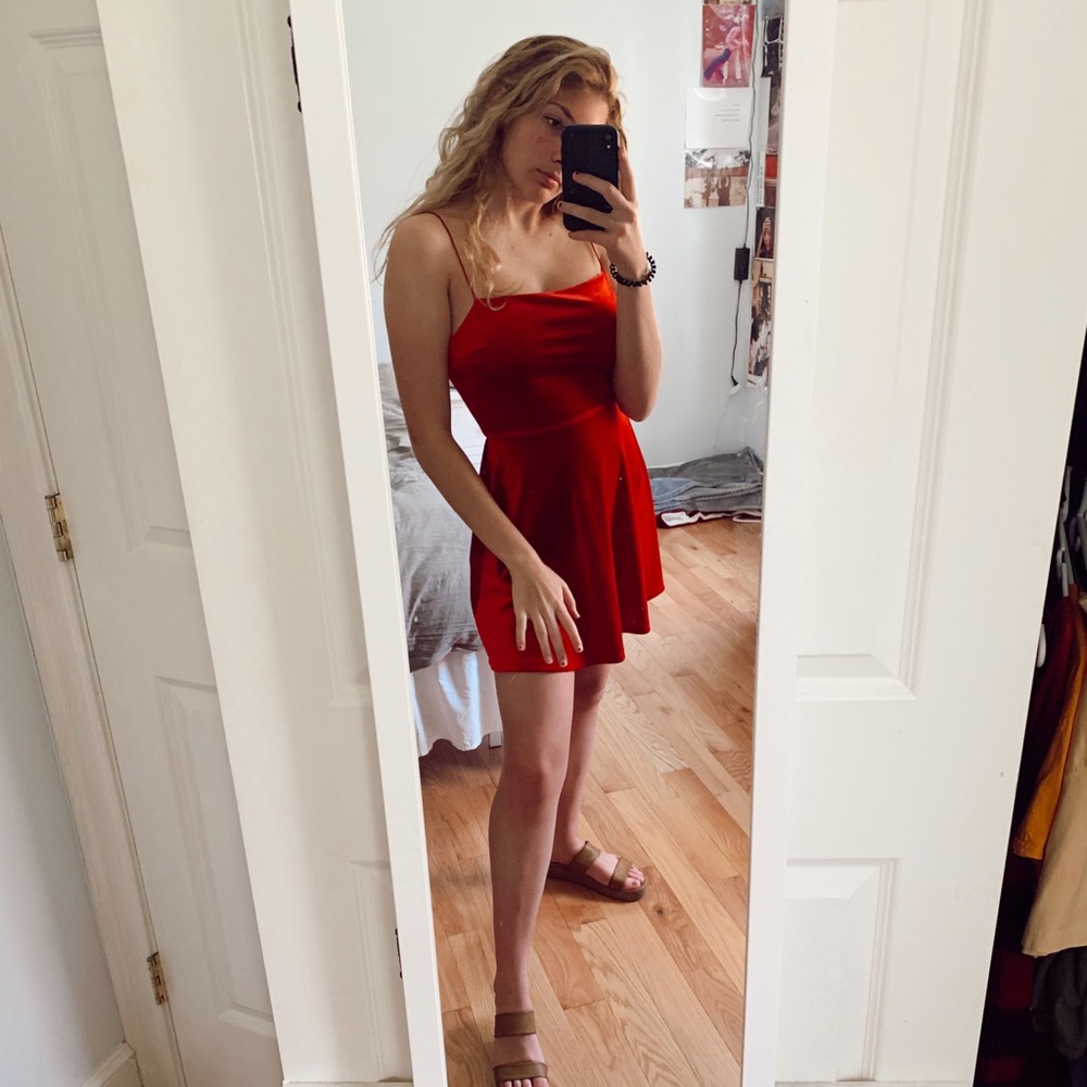 Urban Outfitters Red Velvet Dress